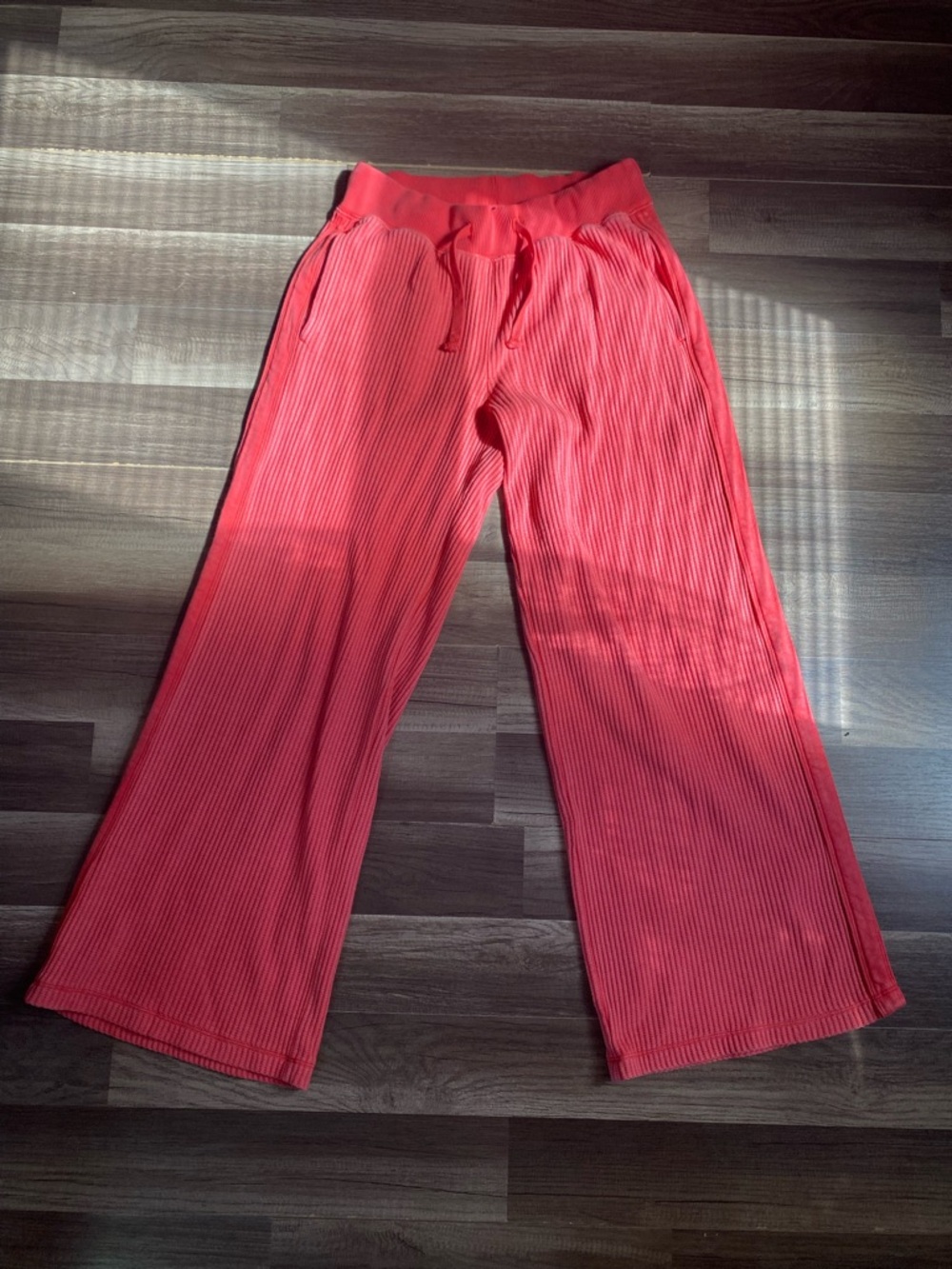 Wide-Leg Ribbed Drawstring Pants Aerie